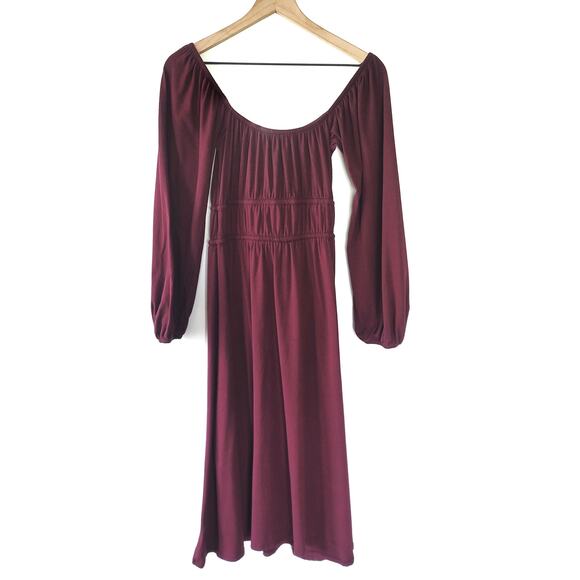 NEW Anthropologie Corseted Wine Midi Dress - Size Small - Picture 5 of 6